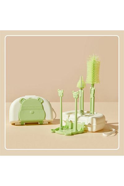 Choice Green 8 in 1 Baby Bottle Cleaner Brush Silicone Bottle Brush Baby Bottle Cleaner Nipple Brush Set Fe