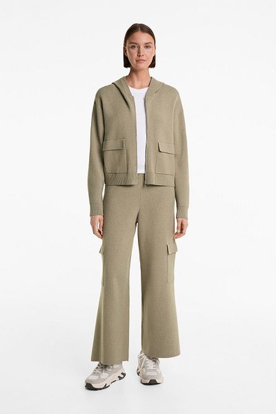 Oysho Hooded knit cargo jacket