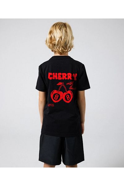 uyguntarz Kinder-T-Shirt aus Baumwolle mit Kirschdruck