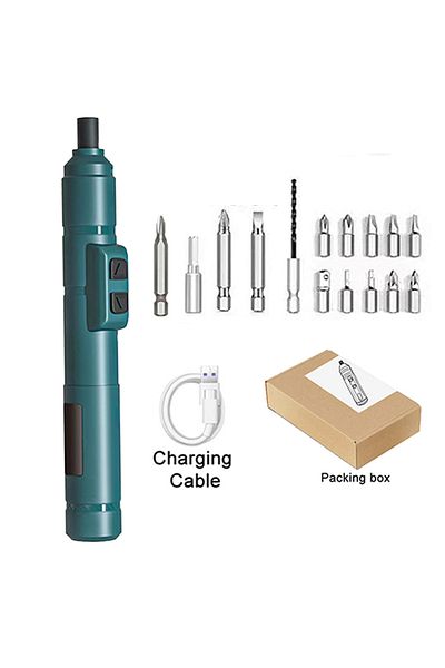 Choice A-14pcs Jangklife Cordless Electric Screwdriver Rechargeable 1300mah Lithium Battery Mini Drill 3.6v