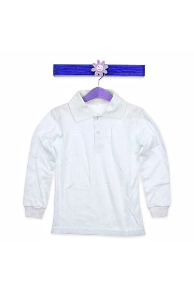 Generic Brand Tricou alb cu mânecă lungă pentru copii Lacos