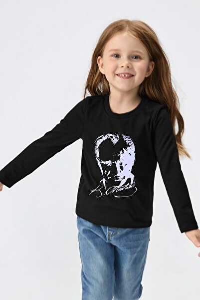 YCN TEKSTİL 23 Απριλίου Ατατούρκ Μακρυμάνικο μπλουζάκι με στάμπα για εορταστι...