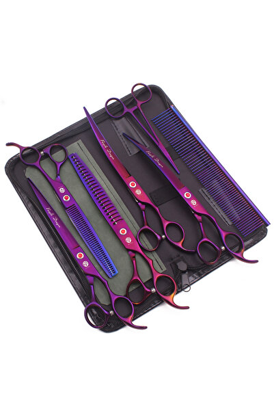 Choice1 Z3015 Zi 7P Purple Dragon 8 Inch Dog Grooming Scissors Thinning Shears Professional Cat Pet Scissors