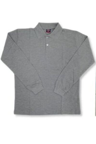 Nacar Gri Unısex Penye Polo Yaka Okul Lakostu