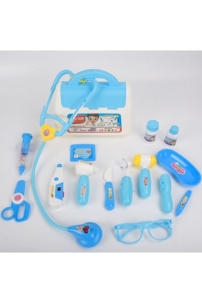 Choice blue Children's 16 piece set with sound and light medicine box, doctor and nurse's simulated medical