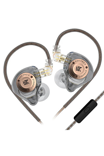 Choice سماعات أذن KZ EDX PRO X Dynamic Drive باللون الرمادي MIC، سماعات أذن ر...