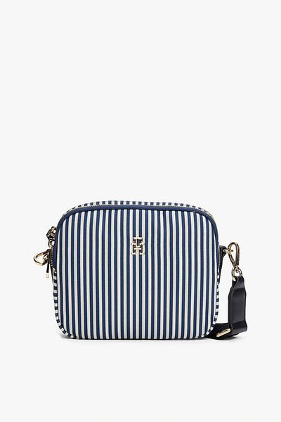 Tommy Hilfiger Női csíkos keresztpántos kék fényképezőgép táska