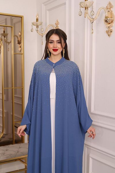 MAY MARA Plus Size Front and Back Part with Stones Abaya