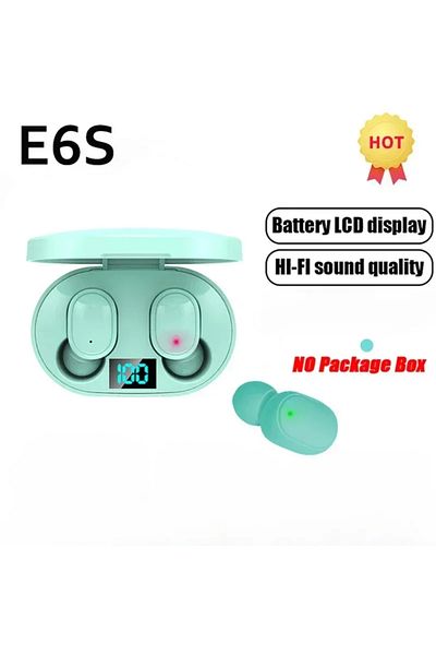 ZONGJI green E6S Wireless Bluetooth Earphones TWS Bluetooth Headset Wireless Earbuds Noise Cancelling Earph