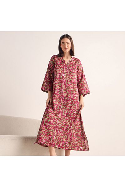 FAV Paisley Print Satin Night Dress