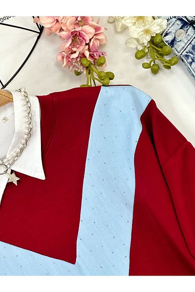 YEDİLALE Stone Printed V Tunic