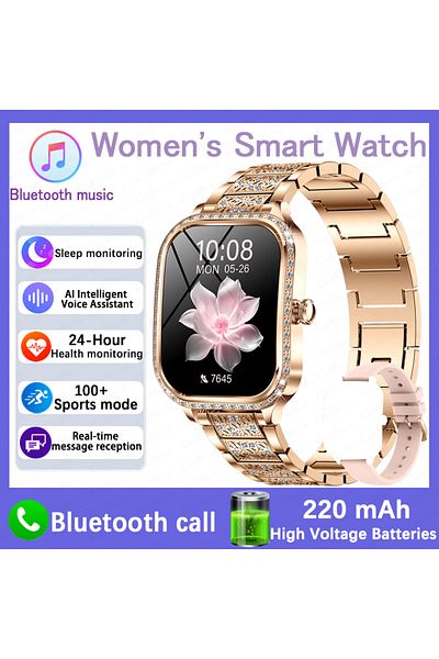 ChiBear Rose Gold steel Belt For Huawei FIT 3 Smartwatch Women Gift 1.75" HD Display Ultra-Slim Design Heart