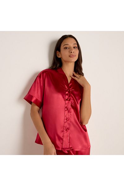 FAV V-neck Top with Short Sleeves and Elasticated Pyjama Set