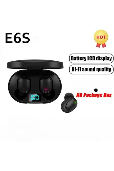 ZONGJI black E6S Wireless Bluetooth Earphones TWS Bluetooth Headset Wireless Earbuds Noise Cancelling Earph