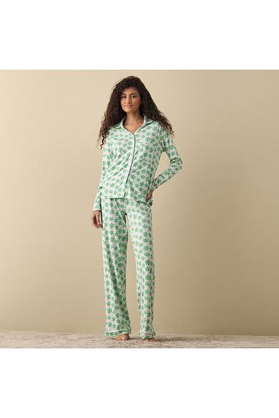 FAV Floral Print Shirt and Pyjama Set