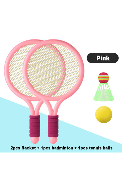 Choice مجموعة ألعاب مضرب تنس الريشة الوردية للأطفال للرياضات الخارجية ورياض ا...