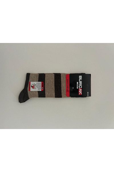BURÇAK Men's Combed Cotton Socks Striped Set of 3