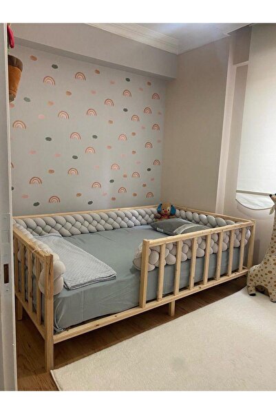 ısıklıtoplarrengarenk Crib Protection 4 Knitted 500 cm Stone Color