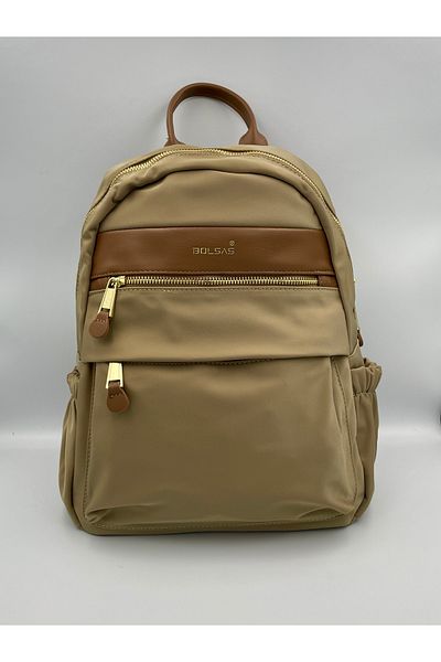 seyyah Bolsas Multi Pocket Water Resistant Faux Leather Satin Fabric Backpack