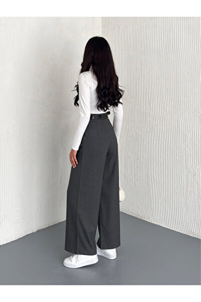 winmoda Жіночі тканинні штани з поясом / Ліма - тканинна модель мішкуватої форми