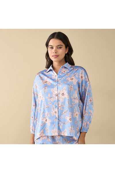 FAV Printed Shirt with Long Sleeves and Pyjama Set