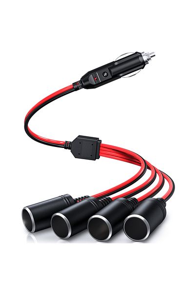 Choice 1 to 4 way Gadpow 16AWG 1 to 4 Car Cigarette Lighter Splitter Adapter Power Charger Port 12V/24V Cig