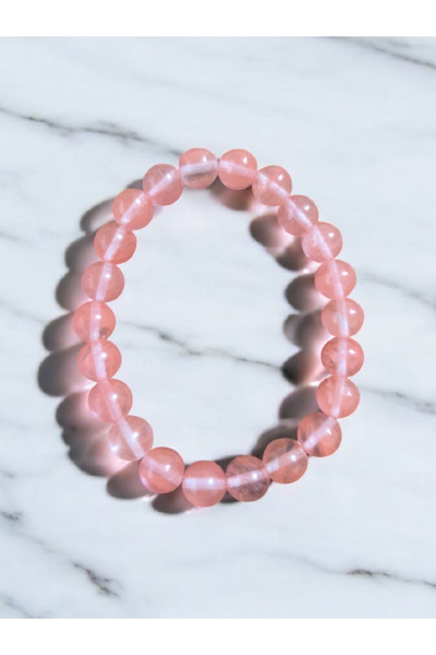CharmPlay Natural Strawberry Quartz Bracelet Source of Love Elegance and Energy