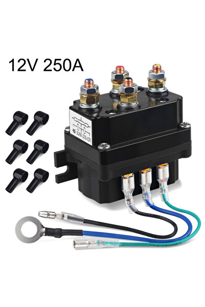 Choice 12V 12V / 24V 250A Winch Solenoid Relay Contactor with 6 Protecting ca...