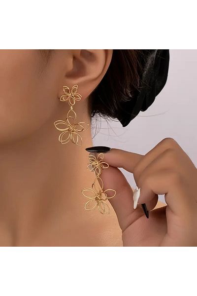 Fashionjewelery Gold Flower Earrings
