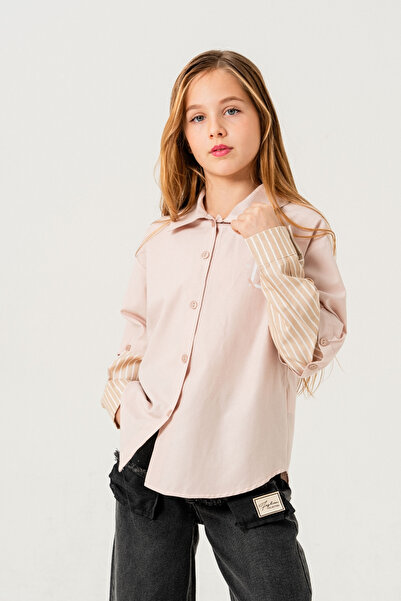 GİYİCEM TEKSTİL Cămașă pentru fetiță cu mâneci detașabile 3153