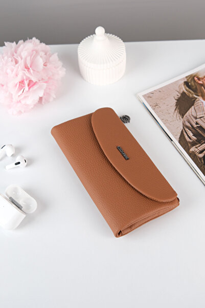 ESGUARE محفظة نسائية متعددة الأقسام مصنوعة من الجلد الطبيعي بنسبة 100%