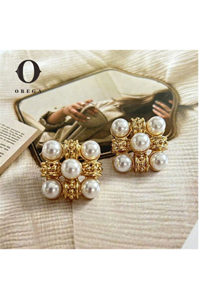 Choice AEH60181 أقراط أوبيجا الصغيرة ذات الشكل المربع من اللؤلؤ الصناعي، أقرا...