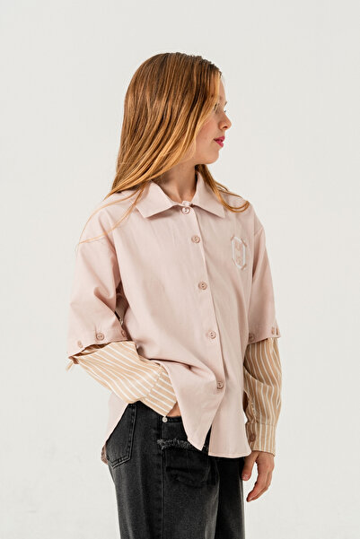 GİYİCEM TEKSTİL Cămașă pentru fetiță cu mâneci detașabile 3153