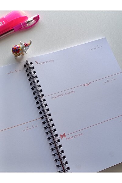 namaviga notebook A5 Spiralli Süresiz Haftalık Planlayıcı Manifest Ajanda