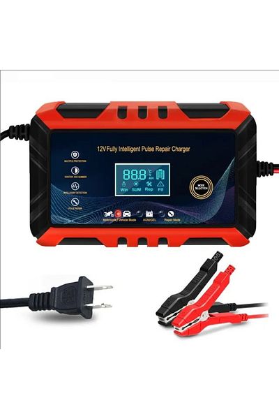 Choice Red Us Car Battery Charger Intelligent Pulse Repair Lcd Display 12v Car Battery Motorcycle Battery