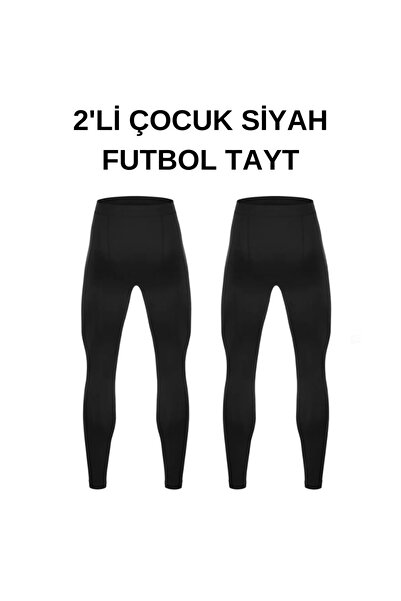 RUTBİL SPORTS ÇOCUK UZUN FUTBOL TAYTI-ÇOCUK UZUN BASKETBOL TAYT-İÇLİK TERMAL TAYT-ÇOCUK SPOR TAYT SİYAH 2'Lİ