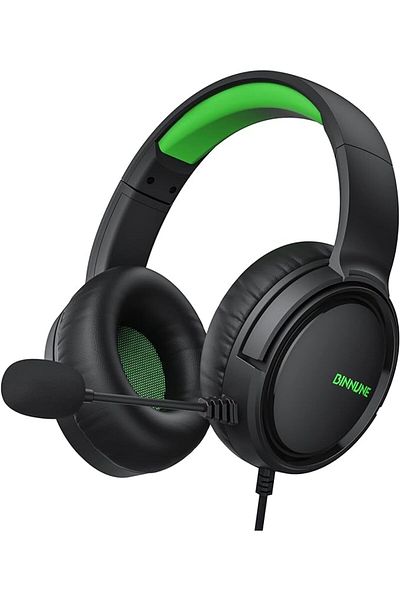DIXSG Black Green BINNUNE BG02 Gaming Headset with Mic for Xbox Series X|S Xbox One PS4 PS5 PC Switch, Wir