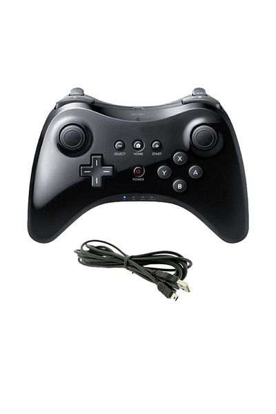 Choice black Wireless Classic Pro Controller Joystick Gamepad for Nintend wii U Pro with USB Cable Wireless