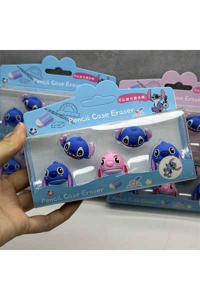Choice stitch 5 Pcs Disney Lilo & Stitch Eraser Cute Cartoon Stitch Lipstick Shape Eraser Fun Press Eraser