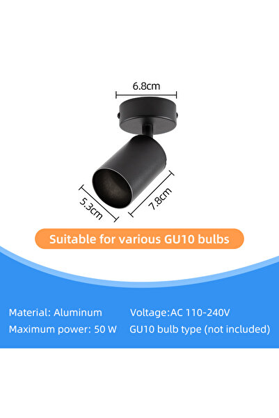 Choice No Light Bulb Single-Head Black Ultra Bright Spotlight LED GU10 Shop S...