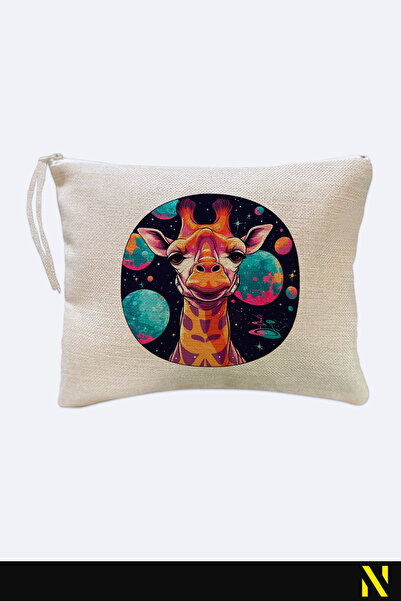 nilizma Giraffe Patterned Linen Handbag