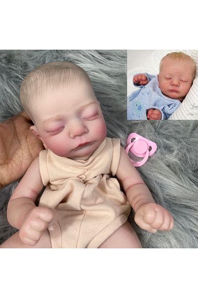 MRB With Cloth Body Painted Doll Kit MRB 19 inch Already Painted Vinyl Reborn Doll Parts KAI Sleeping Ba