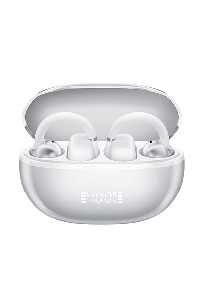 Choice Silver Haylou Airfree Ear Clip Earphones Bluetooth 5.4 Wireless Earbuds Ai Noise Reduction Tws Sport