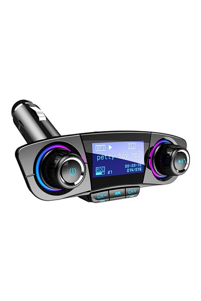 Choice black Bluetooth 5.0 Car Adapter FM/AUX Transmitter Kit MP3 Player Auto Wireless Handsfree Dual USB C