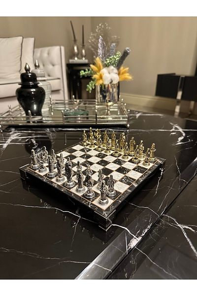 POLO BLUE Ottoman Figured Chess Set – 20X20 cm Decorative & Suitable for Play Mini Set