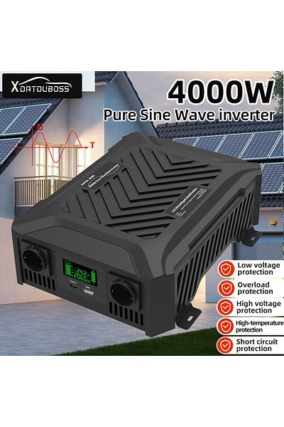 Choice 12V 24V to 220V EU DATOU BOSS Pure Sine Wave Inverter 12v 24v 1200w 2300w Two Voltages Support dc ac