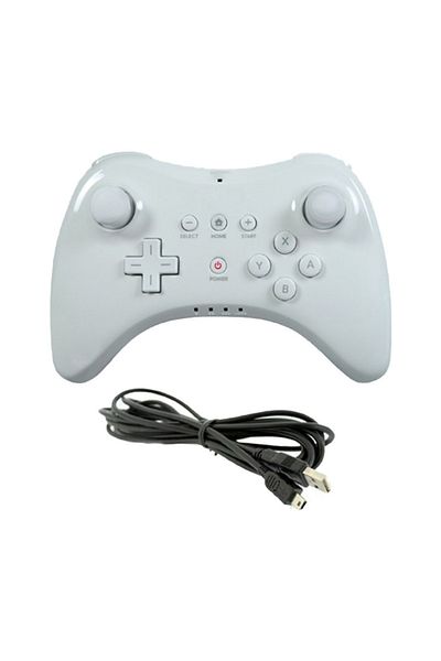 Choice WHITE Wireless Classic Pro Controller Joystick Gamepad for Nintend wii U Pro with USB Cable Wireless
