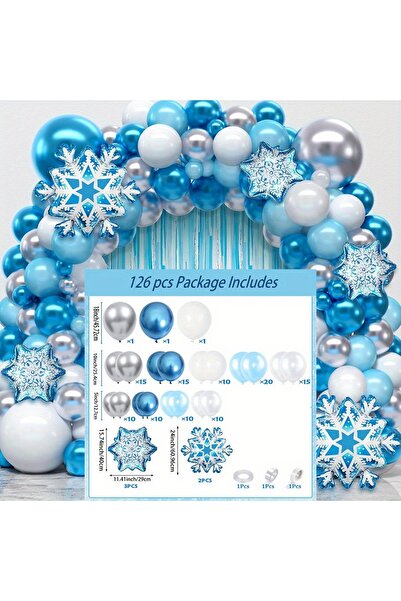 Choice مجموعة أكاليل بالونات ندفة الثلج متعددة الأغراض مكونة من 126 قطعة لحفل...