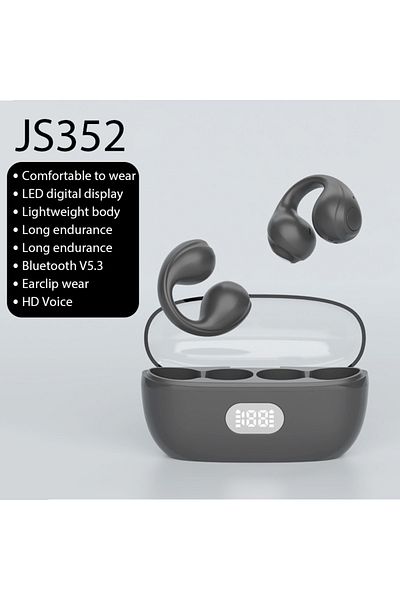 Choice black JS352 TWS Bluetooth 5.3 Headset Wireless Earphone With Mic Touch Control True Bone Conduction