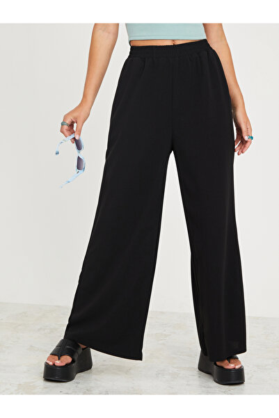 Penti Black High Waist Pocket Wide Leg Trousers